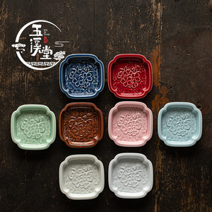 Plato Cuadrado de Cerámica Wu Yi Tang, Plato de Porcelana para Frutas, Accesorio de Té para el Hogar, Estilo Retro de Lujo - Product Image 3