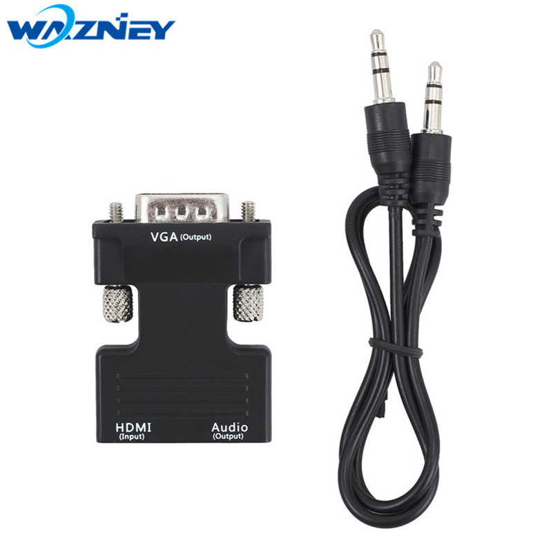 Adaptateur HDMI Mâle Vers VGA Avec Audio - 1080p, Plug & Play, Pour PC, TV, Ordinateur Portable
