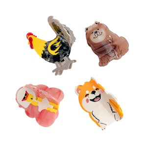 Nuevas pinzas para el cabello de acetato de lujo Shiba Inu <span class=keywords><strong>Chow</strong></span> Design Sweet Cute Patchwork Shark Clips para mujeres elegantes - Product Image 1