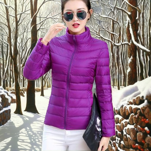 Abrigo de Invierno Acolchado de Algodón Casual para Mujer, con Cierre y Cuello Alto, Tallas Grandes, Color Liso, Ecológico - Product Image 2