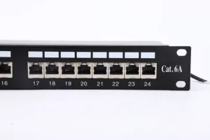 네트워킹 패치 패널 FTP Cat6 1U/19 인치 패치 패널 24 포트 RJ45 암 커넥터 패치 패널