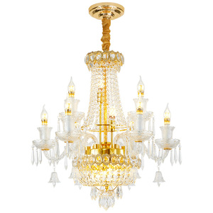 European Style Crystal Chandelier 24K Electroplated Multi Head LED <b>Light</b> For Living Room Hotel Decor - Product Image 4