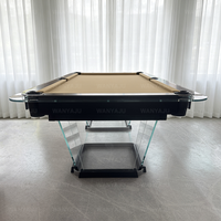 Table de billard extérieure de luxe, design élégant, étanche, 3-en-1, verre trempé, table de billard en cristal, verre de 12 mm, table de billard rose pour bar