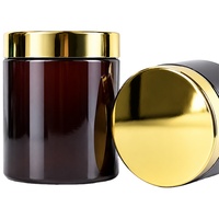 Pot cosmétique en plastique PET avec couvercle transparent doré, capacité de 50 à 1000 ml, pour le stockage de crème et de lotion