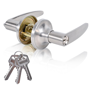 Kenop Pintu Interior Satin Nickel Model Gelombang untuk Kamar Tidur dan Gudang Desain Modern Pemasangan Mudah - Product Image 1