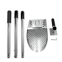Pelle tamiseuse détachable en acier inoxydable, râteau tamiseur de sable, outils de prospection et de terrassement en métal, pelle de jardinage à tamisage, pelle à mailles pour jardin