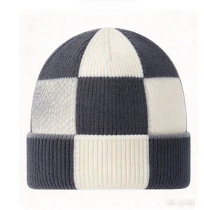 Gorro de Punto con Bloques de Color, Gorro de Invierno Cálido con Borde Acanalado, Gorro Unisex para Adultos, Estilo Urbano - Product Image 2
