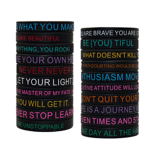TEMEITE Custom Silicone Motivation Wristbands - Personalized With Your Text, Debossed Color Filled, Multiple Sizes