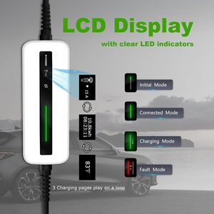 Nouveau <span class=keywords><strong>chargeur</strong></span> EV CCS2 de niveau 1 7 kW 32 A <span class=keywords><strong>Morec</strong></span> 15 A 200-220 V NEMA5-15P Câble de charge EV - Product Image 4