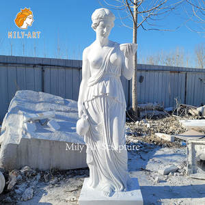 Статуя женщины в натуральную величину из белого мрамора MILY, скульптура в европейском стиле для украшения сада - Product Image 6