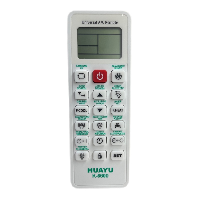 HUAYU K-6600 Universal AC Remote Control for Air Conditioner With Display Screen