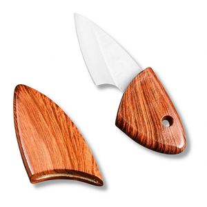 Unique Dolphin Shape Mini Folding Knife, <b>Wood</b> <b>Grain</b> Handle Stainless Steel Pocket <b>Tool</b>, Perfect As a Keychain Accessory or Gift - Product Image 1