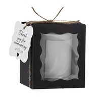Boîte d'emballage en papier kraft pour bougies d'aromathérapie Boîte cadeau de mariage, anniversaire, bébé, fête Boîte pliante blanche avec fenêtre en carton