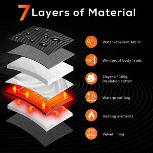 Gants de ski, de snowboard et de moto chauffants, isolés, compatibles avec les écrans tactiles, imperméables, en coton de haute qualité, avec <span class=keywords><strong>batterie</strong></span> - Product Image 4
