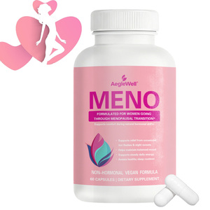 AegleWell MENO Capsules <span class=keywords><strong>de</strong></span> soutien pour la ménopause, 60 unités, non-hormonales, végétaliennes, pour un <span class=keywords><strong>cycle</strong></span> <span class=keywords><strong>menstruel</strong></span> doux et régulier chez la femme - Product Image 1
