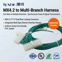 Kabel Kustom 39012220 ke 09-50-3121 22-01-1022 Branch Harness UL1007 18/24AWG Hijau PVC Tembaga Berlapis Timah untuk Otomasi Sinyal Daya