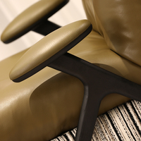 Fauteuil de détente moderne, canapé individuel, fauteuil rembourré, siège d'appoint, structure en bois, pieds en métal pour salon, hôtel, appartement