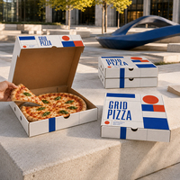 Caja de Pizza Corrugada Resistente con Logotipo Personalizado, Empaque de Alimentos Ecológico de Papel para Restaurantes Comerciales, Venta al Por Mayor