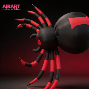 Araña Inflable Negra, Araña Inflable Personalizada con Rayas Rojas y Negras, Decoración de Jardín para Halloween - Product Image 1