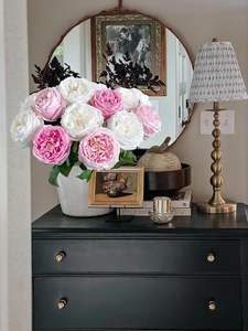 Pintura al Óleo de Tallo Único, Peonía Artificial de Seda en Tonos Pastel, Decoración para el Hogar de 47 cm, Halloween, Pascua, Año Nuevo, Navidad, Día de San Valentín - Product Image 2