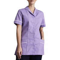 Blouse de personnel d'entretien hôtelier, printemps automne, manches courtes, couleur personnalisée, logo, polyester/coton, tenue de femme de chambre, serveur, serveuse