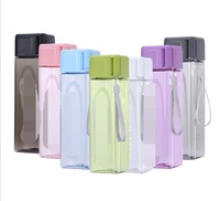 Botella de Agua C320 para Mujer, Diseño Cuadrado Transparente Creativo, Plástico Mate, Gran Capacidad, Antiderrames, Práctica
