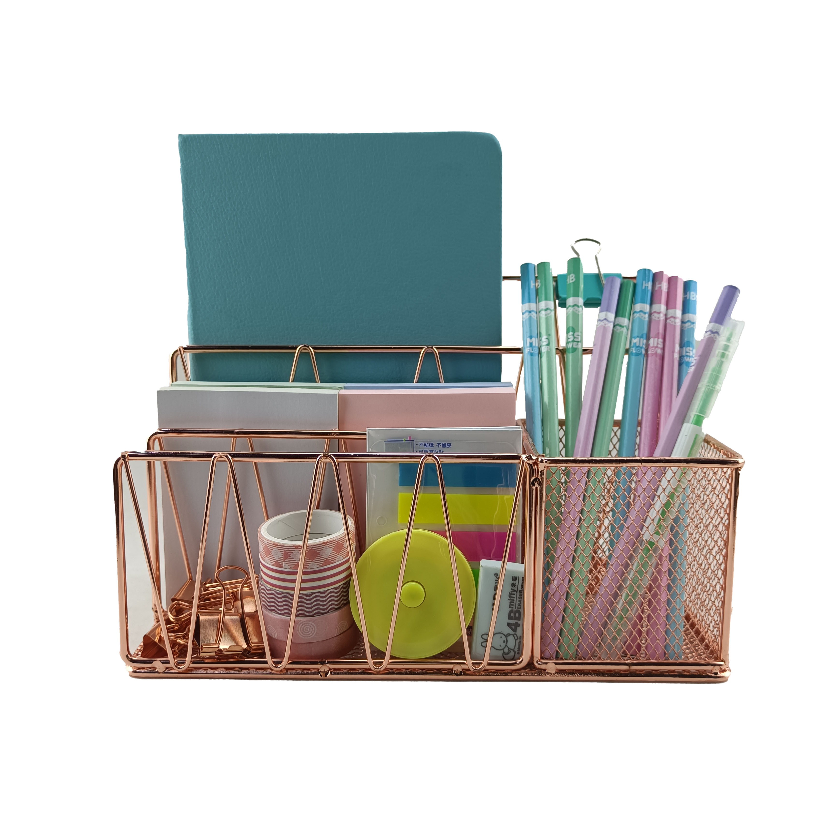 Steel Office Supplies Desk Organizer Caddy  4 Compartments