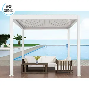 Gumei Aluminium Patio Covered Pergolas Louver Roof for Sale bioclimatic Outdoor Motorized Pergola