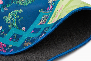 <span class=keywords><strong>Tapis</strong></span> <span class=keywords><strong>de</strong></span> jeu <span class=keywords><strong>de</strong></span> mahjong carré grand format <span class=keywords><strong>de</strong></span> luxe bleu marine à motif pagode, antidérapant avec support en caoutchouc - Product Image 2