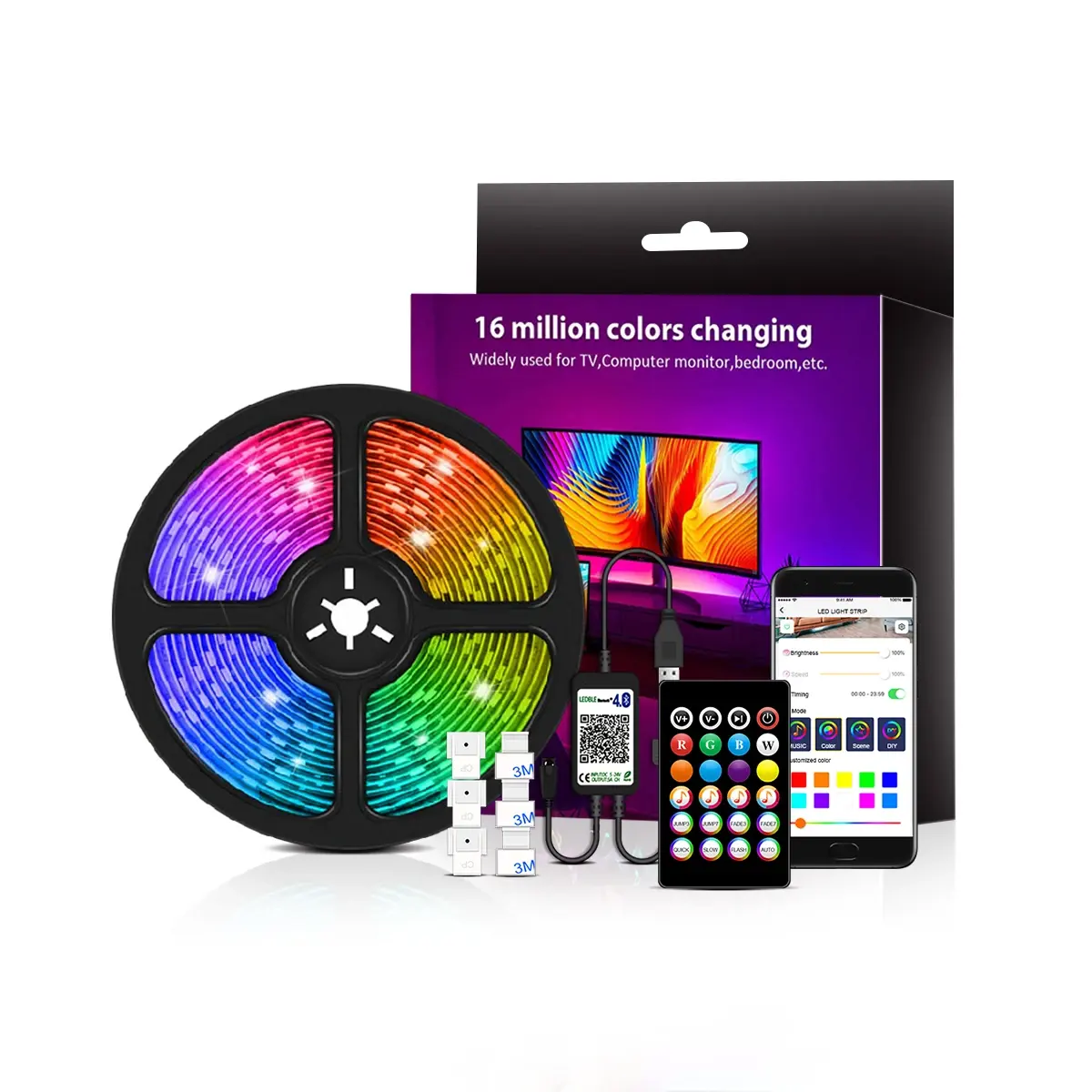 RGB LED Strip Ánh Sáng Thanh Ánh Sáng LED Kit TV USB Trang Trí Nội Thất Trang Trí Nội Thất Hoặc Phòng Đèn Sang Trọng Đêm Neoon