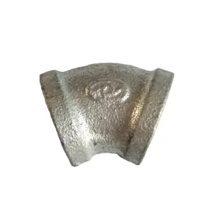 3/4inch industrial galvanised malleable iron pipe fittings 45 degree female elbow for towel coat hooks