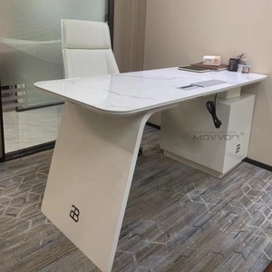 Escritorio de Oficina Modular Moderno Minimalista Italiano de Estilo Crema de Lujo Ligero con Placa de Roca y Madera para el Hogar y la Sala de <span class=keywords><strong>Estudio</strong></span> - Product Image 4