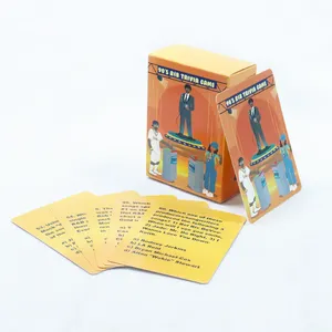 Juego de cartas gráficas de juego personalizado Trivia Juego de cartas de impresión personalizado con diseño de tarjeta de pregunta del fabricante de caja