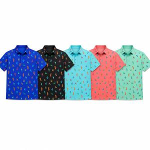 Custom <b>Novelty</b> Golf Polo <b>Shirt</b> Mens Cocktail Golf Print Performance Moisture Wicking Stretch OEM ODM Private Label - Product Image 2