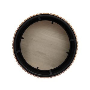 Combohome Nesting Coffee <strong>Table</strong> Set 2 Modern Accent Fluted Base Bamboo Glass Top <strong>Circle</strong> <strong>Side</strong> <strong>Table</strong> Set Minimalist Living Room - Product Image 4