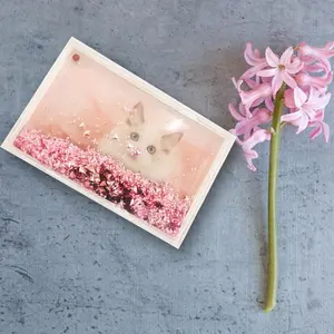 Bastão em geladeira mini moldura de fotos, com ímã de plástico glitter foto moldura de geladeira ímã