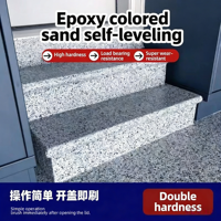 Peinture de sol en sable coloré auto-nivelante Wufushan Epoxy, facile à appliquer, effet marbre, peinture de sol en sable coloré époxy