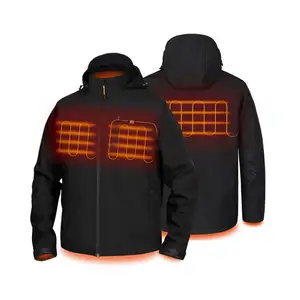 Wholesale Men Heated Jacket with 7.4V Battery and Charger Softshell Waterproof Electric Winter Work Coat Softshell Jacket