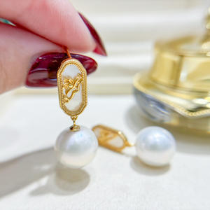 S925 <b>Silver</b> DIY <b>Pearl</b> Accessories Fashion <b>Silver</b> Jewelry <b>Earrings</b> with 9-13mm Round Beads 22218 Empty Tray - Product Image 2