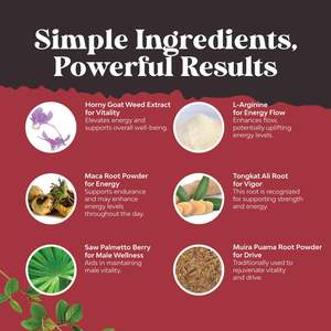 Horny Goat Weed for Men Extra Strength Stamina Energy Male <b>Supplement</b> with Black Maca Root, <b>Tongkat</b> <b>Ali</b> Horny Goat Weed Capsules - Product Image 6