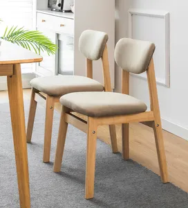 Venta caliente calidad asegurada muebles modernos para el hogar Silla de comedor de madera maciza tapizada para la Venta barata