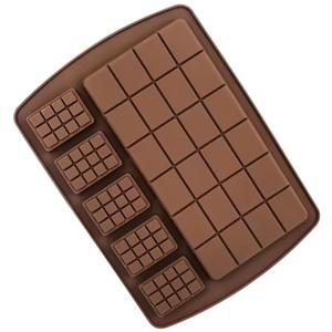 Factory 3D Non Stick Double Rectangle Silicone Baking Fondant Cake <b>Sweet</b> Waffle Bakeware Tray Chocolate <b>Moulds</b> Mold - Product Image 2