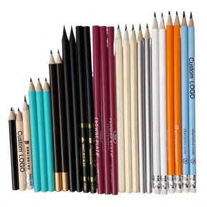 Crayon hexagonal, rond ou triangulaire en bois personnalisé de 7 pouces avec gomme, prix de gros pour la rentrée scolaire, idéal comme cadeau, mines HB, 2B, 2H - Product Image 3