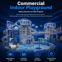 Conjuntos de Juegos Blandos con Diseño Acolchado Brillante, Certificación CE ASTM, Estructura Azul Cian con Tobogán para Proyectos de Centros Comerciales