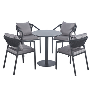 Factory Promotion Outdoor Metal Frame <b>Dining</b> Set Garden Rope Woven Leisure Armchair Villa Courtyard Furniture - Product Image 3