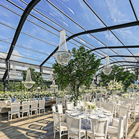 Grande Tente de Réception Extérieure en PVC Transparent avec Structure Élégante pour Mariages et Événements 20m