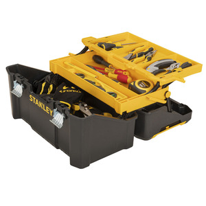 Boîte à outils multi-niveaux Stanley 19 pouces avec organisateur et compartiments de rangement pour usage en atelier - Product Image 1
