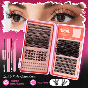 Pestañas Postizas Individuales Segmentadas 80D 200D, Efecto Voluminoso y Desordenado, 5D Estéreo Multicapa, 10-18mm, Densas, para Ojos - Product Image 5