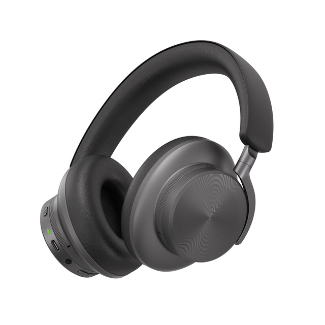 Private Aluminum Leather Wireless Headset Hybrid ANC Headphone Active Noise Cancelling with 3.5mm Wired Audio AUX OEM Custom