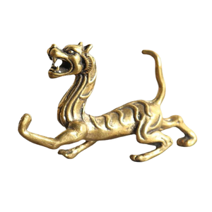 Adornos de latón de las cuatro bestias divinas KI Tengqiao: Dragón Azul, Tigre Blanco, Pájaro Vermilion y Tortuga Negra, artesanía de bronce cuadrada - Product Image 5